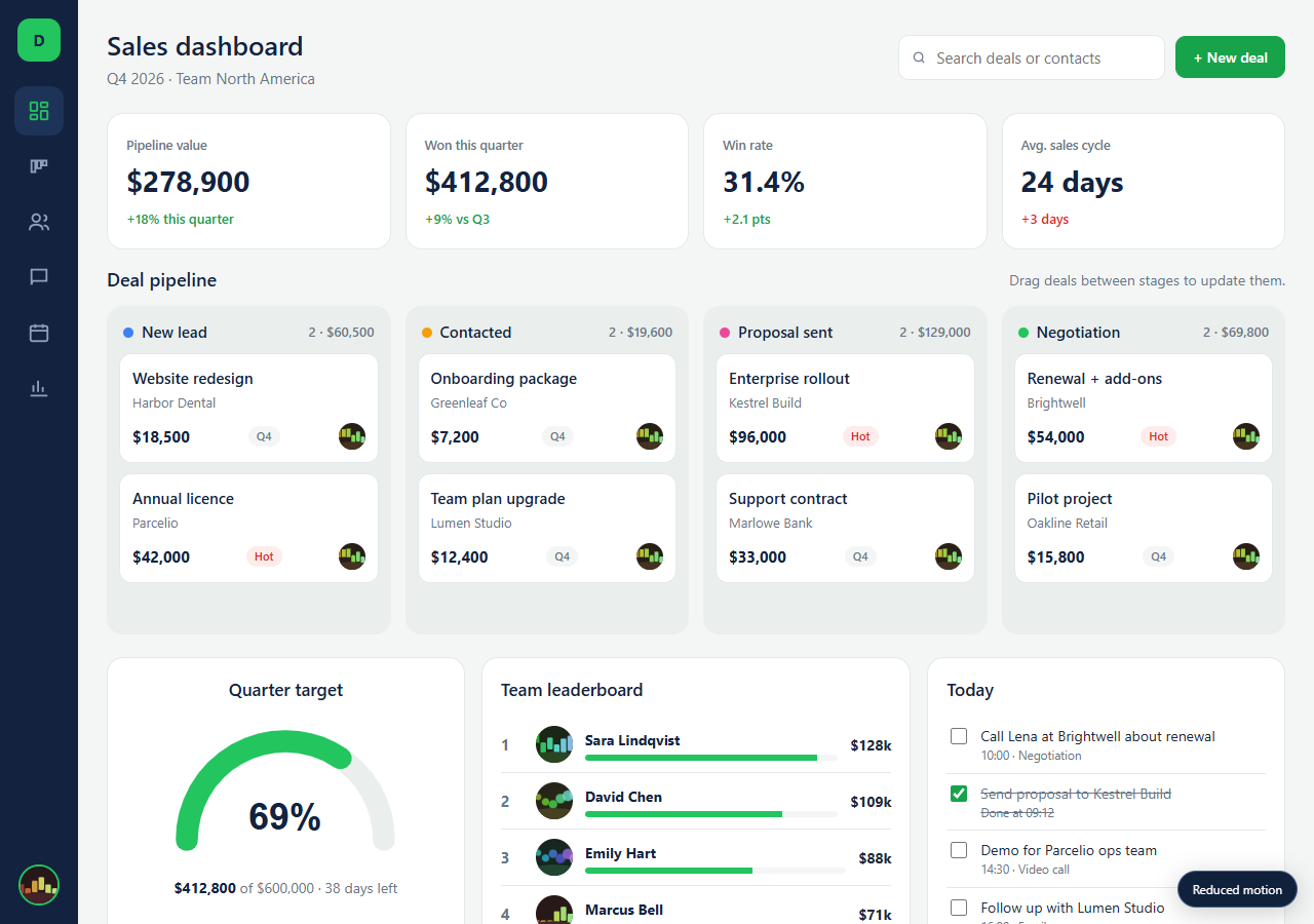 Crm Dashboard preview