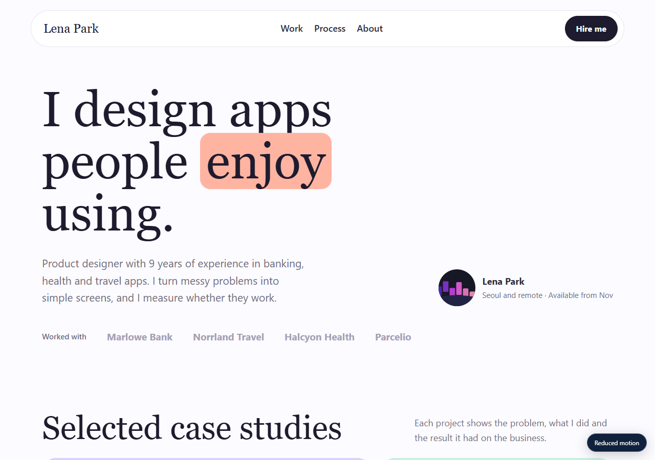 Designer Portfolio preview