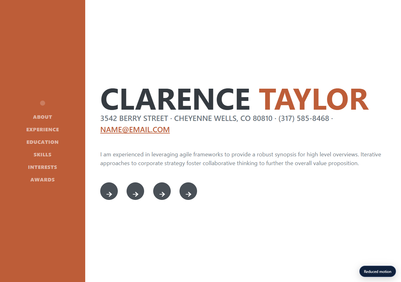 Resume — motion edition preview