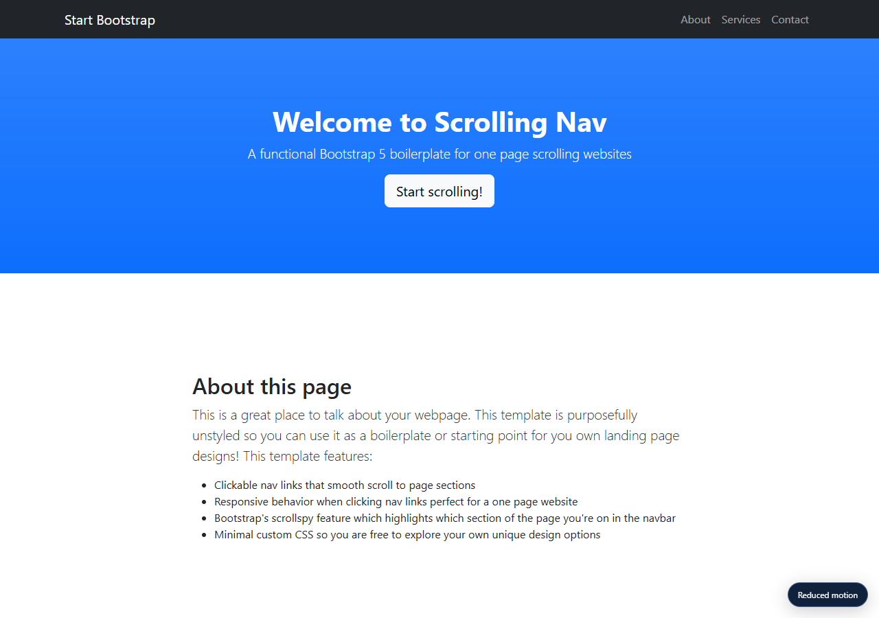 Scrolling Navigation — motion edition preview