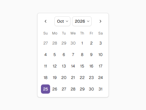 Calendar preview