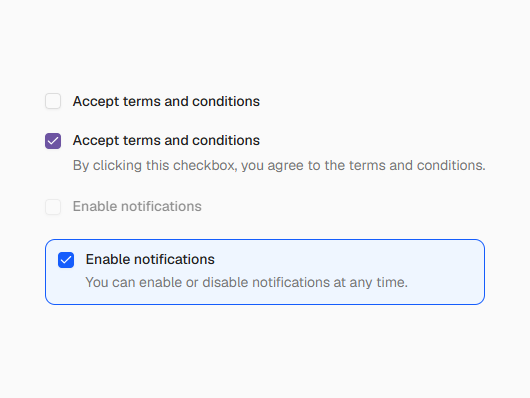 Checkbox preview