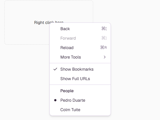 Context Menu preview