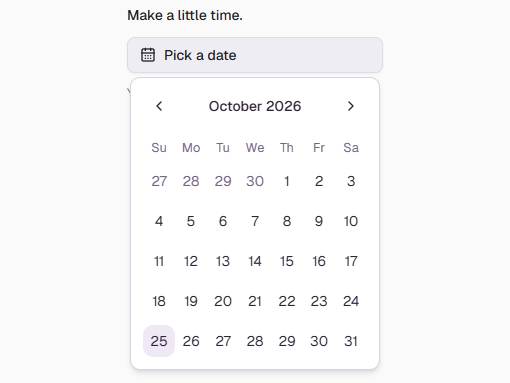 Date Picker preview