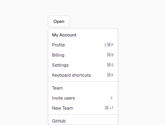 Dropdown Menu preview