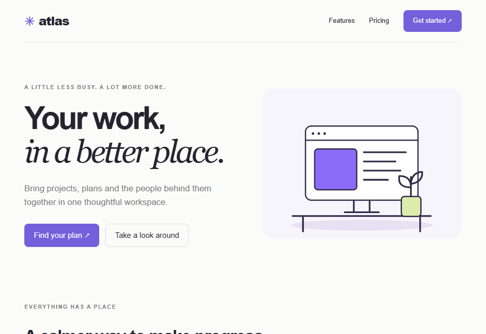 Atlas — SaaS landing page preview