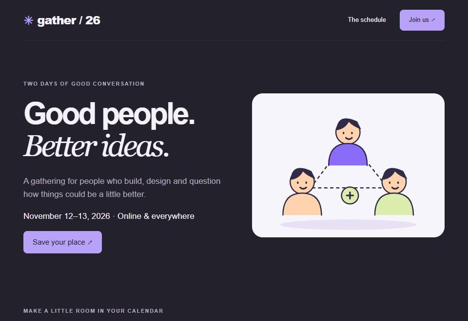 Gather — Event landing page preview